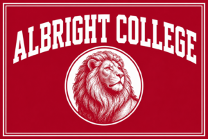 Albright College Lion Red and White Wall Art