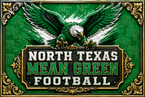 North Texas Mean Green Football Eagle Wall Art