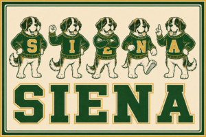 Vintage-Style Saint Bernard Dogs SIENA Wall Art