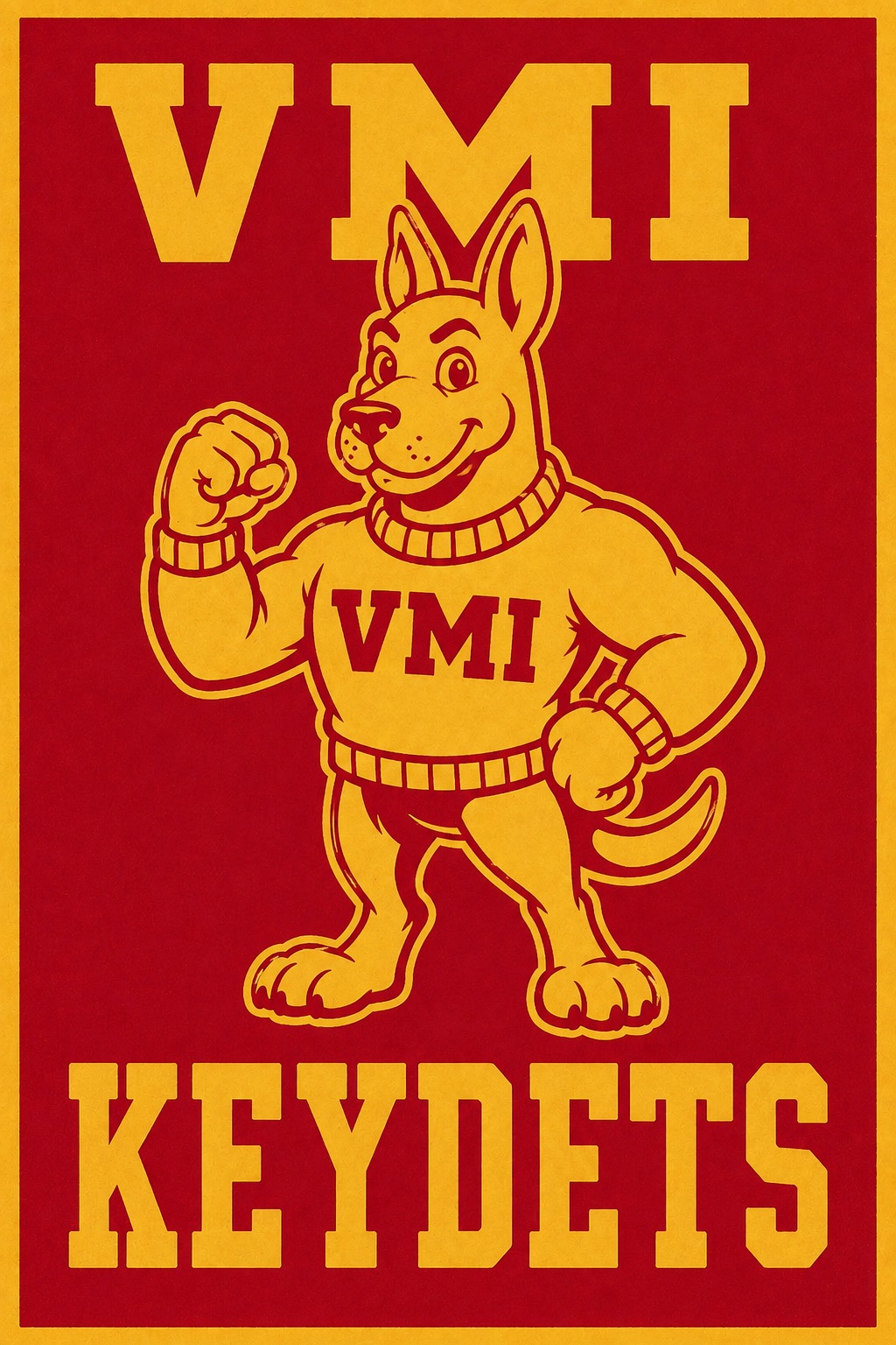 VMI Keydets Red and Gold Mascot Wall Art
