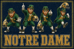 Notre Dame Leprechaun Football Artwork – Notre Dame Design