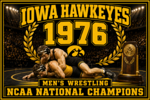 Iowa Hawkeyes 1976 Men's Wrestling Championship Wall Art