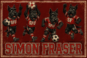 Simon Fraser Soccer Terrier Vintage-Style Wall Art