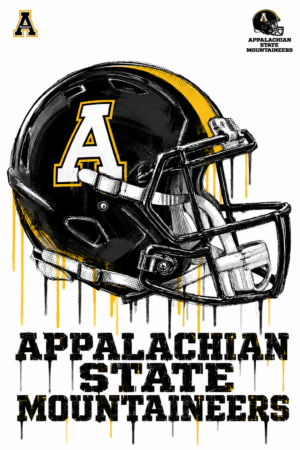 Appalachian State Mountaineers Helmet Graphic Wall Art