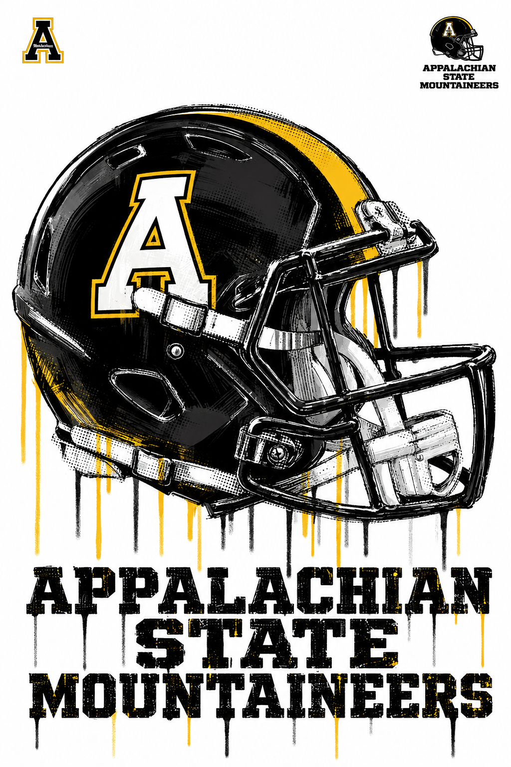 Appalachian State Mountaineers Helmet Graphic Wall Art