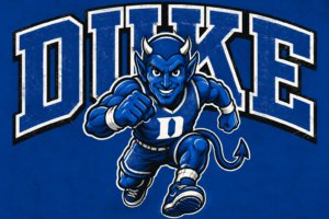 Blue Devil Football Mascot Sports Wall Art