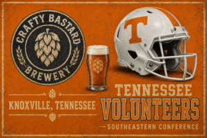 Knoxville Tennessee Football & Brewery Vintage-Style Wall Art