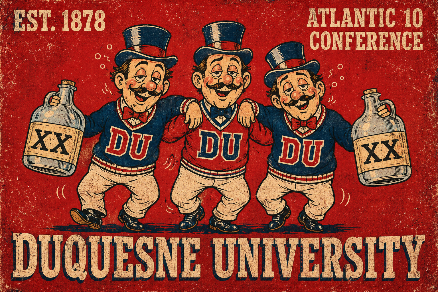 Duquesne University Vintage-Inspired Distressed Wall Art