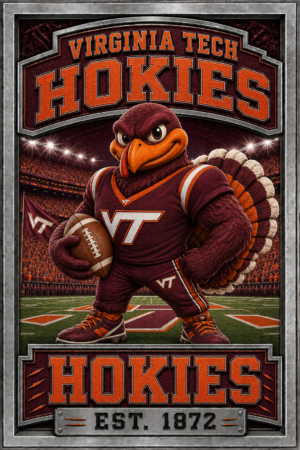 Virginia Tech Hokies Football Mascot Stadium Wall Art