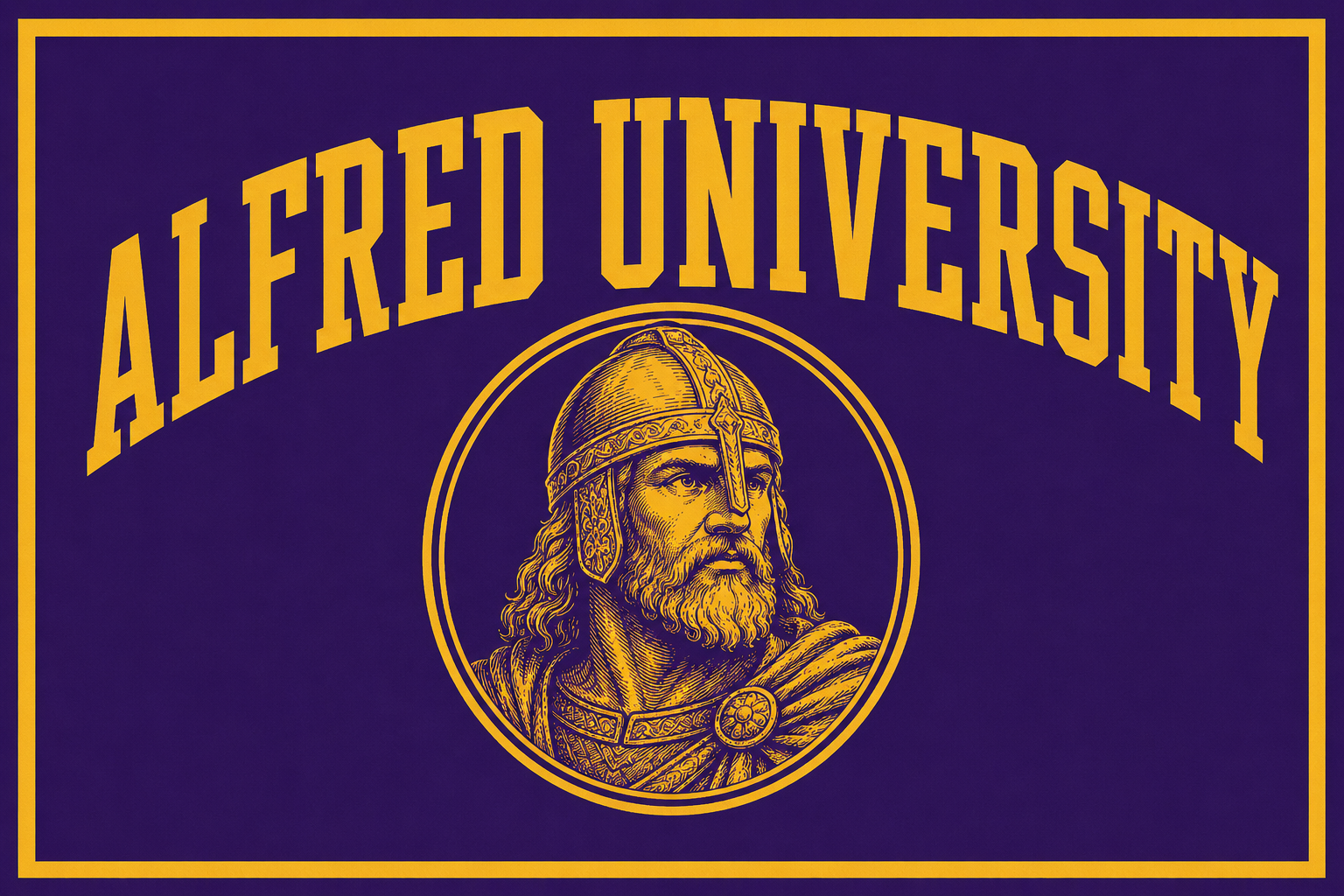 Alfred University Viking Warrior Purple and Gold Wall Art
