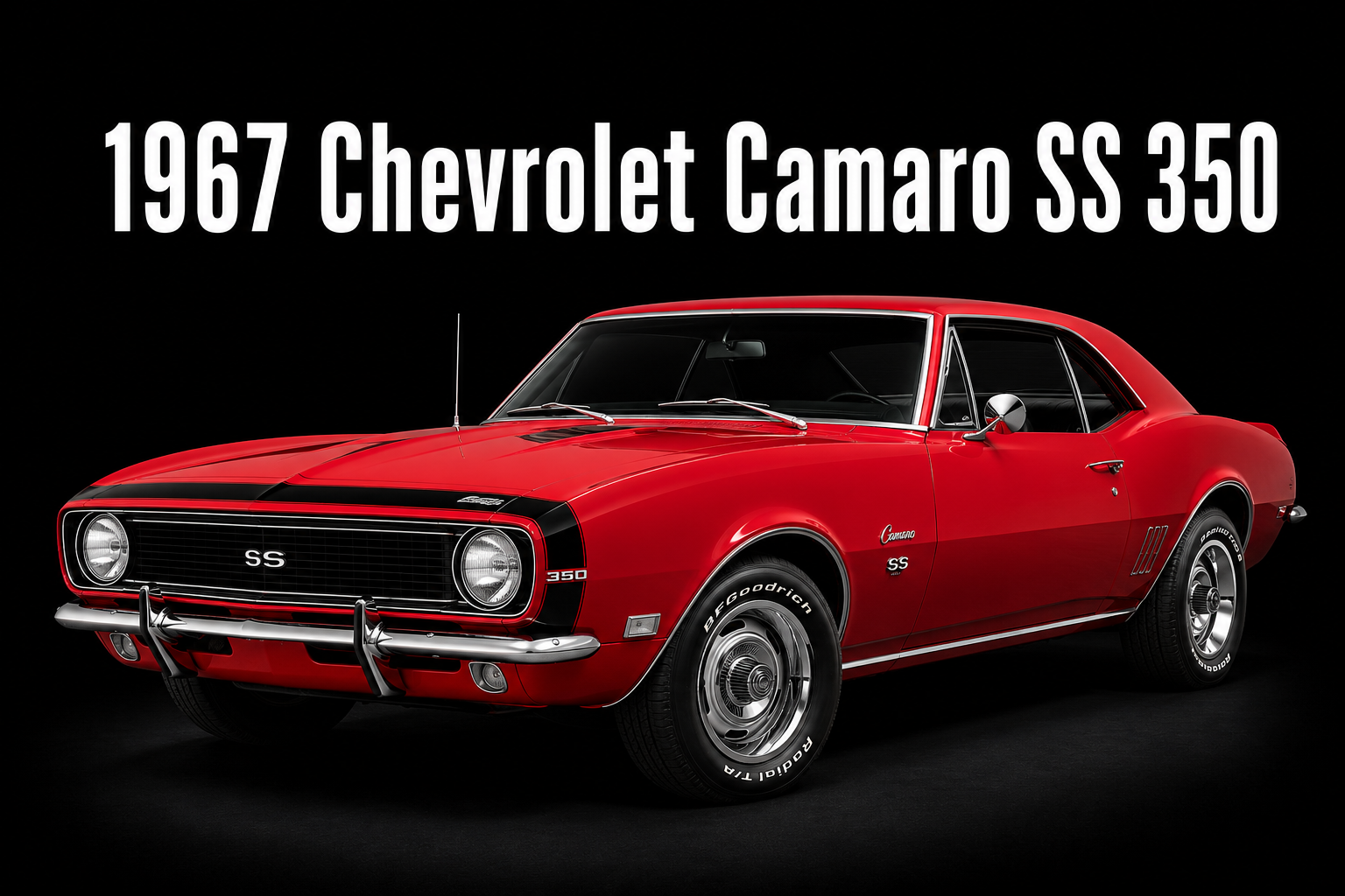 1967 Chevrolet Camaro SS 350 Red Muscle Car Wall Art