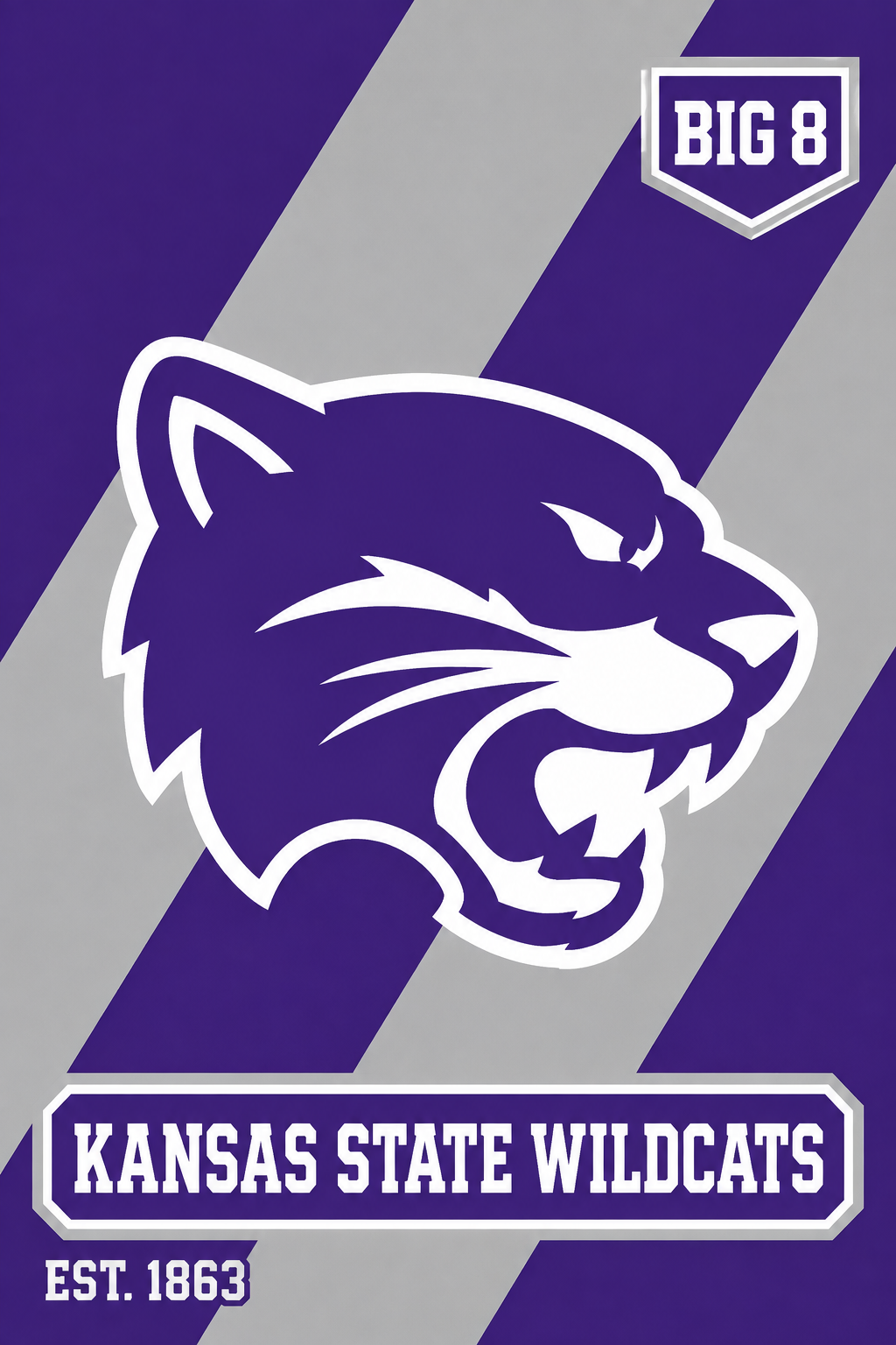 Kansas State Wildcats Purple Big 8 Wall Art