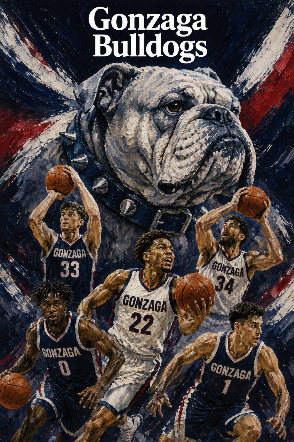 Gonzaga Bulldogs Basketball Bulldog Players Poster