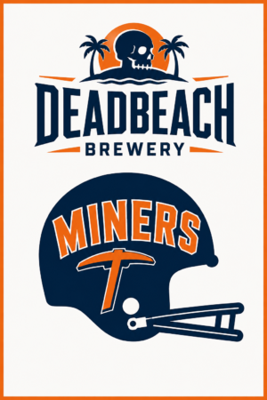 Deadbeach Brewery Miners Skull Helmet Wall Art Print