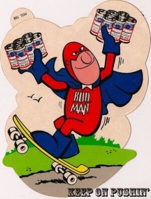 Bum Man Skateboarder Cartoon “Keep on Pushin’” Print