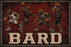 Vintage-Style Basketball Eagles BARD Wall Art