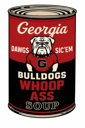 Georgia Bulldog Whoop Ass Soup Can Graphic