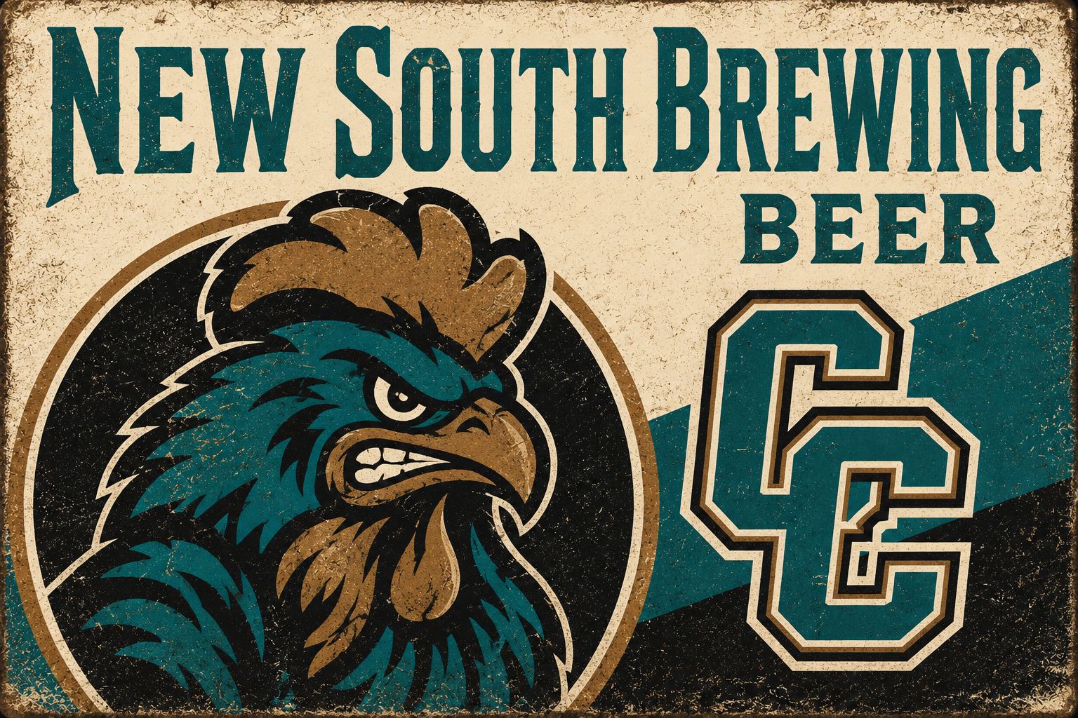New South Brewing Beer Distressed Bird Wall Art