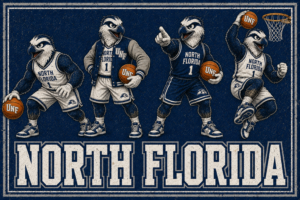 North Florida Eagle Basketball Distressed Graphic Wall Art