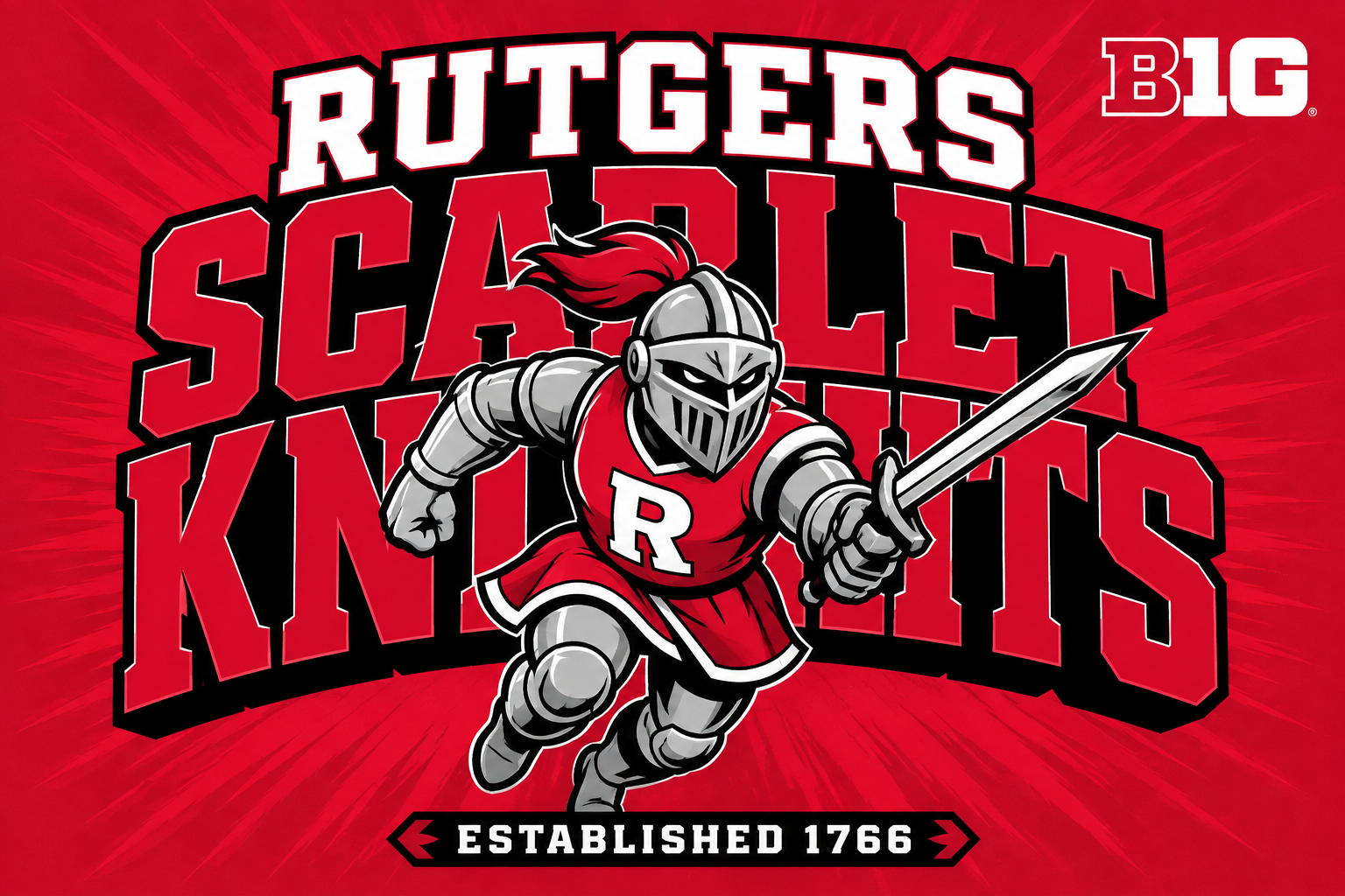 Rutgers Scarlet Knights Knight Graphic Wall Art