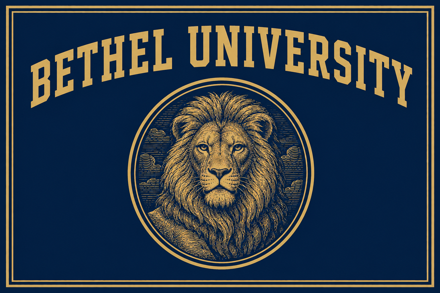 Bethel University Lion Navy and Gold Wall Art