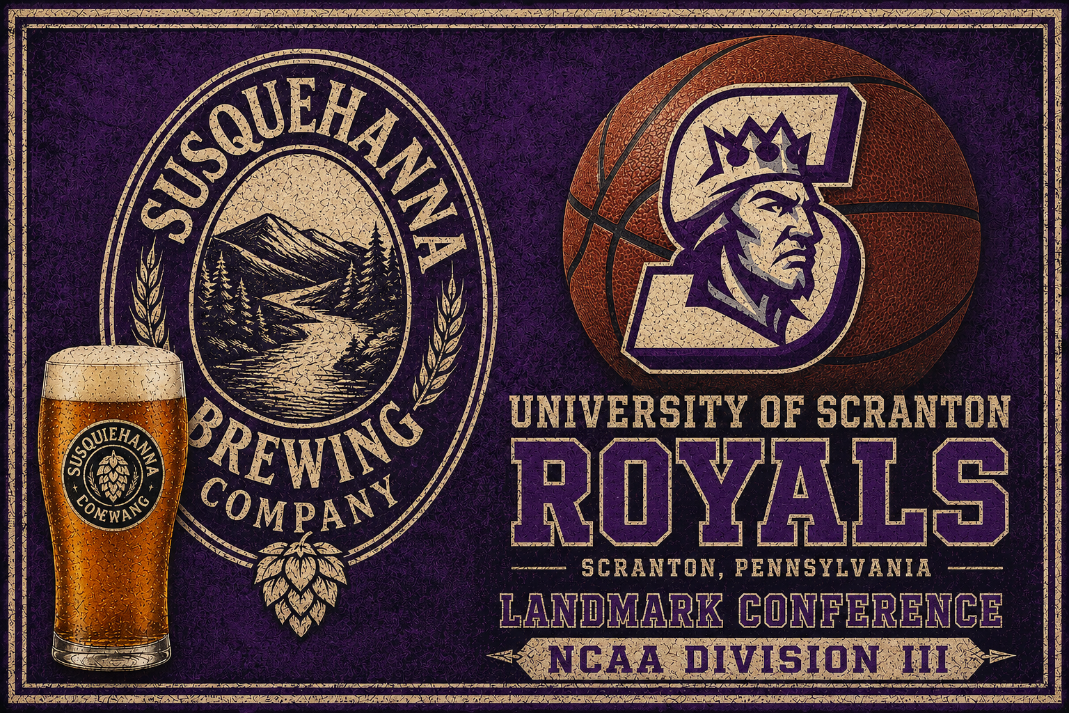 University of Scranton Royals Basketball Brewing Wall Art