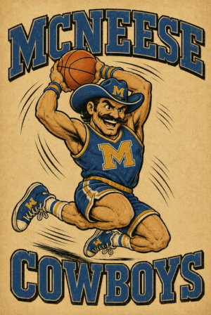 McNeese Cowboys Basketball Cowboy Graphic Wall Art