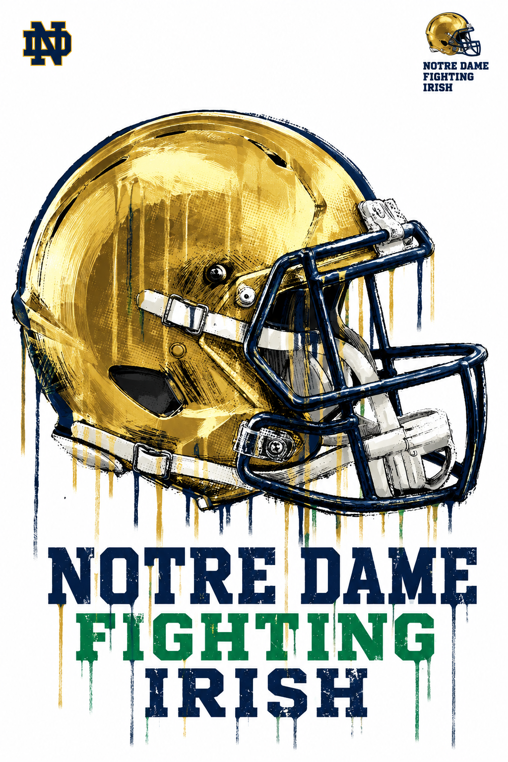 Notre Dame Fighting Irish Gold Helmet Wall Art