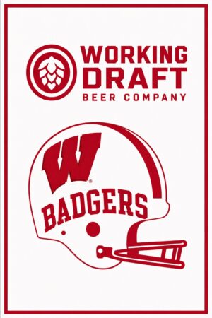 Working Draft Beer Company Badgers Helmet Poster