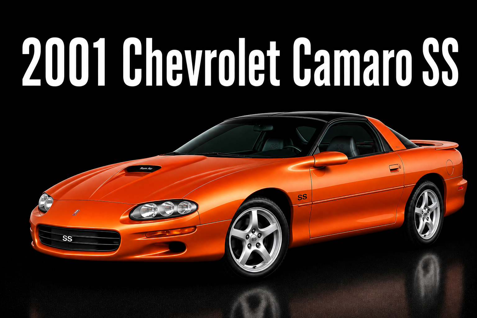 2001 Chevrolet Camaro SS Orange Sports Car Wall Art