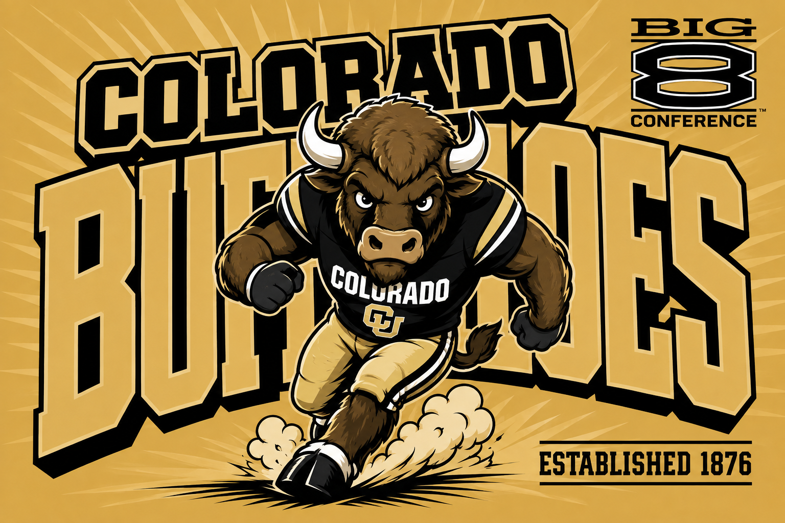 Colorado Buffaloes Big 8 Conference Sports Wall Art