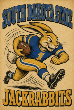 South Dakota State Jackrabbits Football Rabbit Wall Art