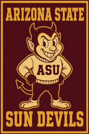 Arizona State Sun Devils Mascot Vintage-Style Wall Art