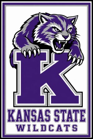 Purple Wildcat K Kansas State Wall Art