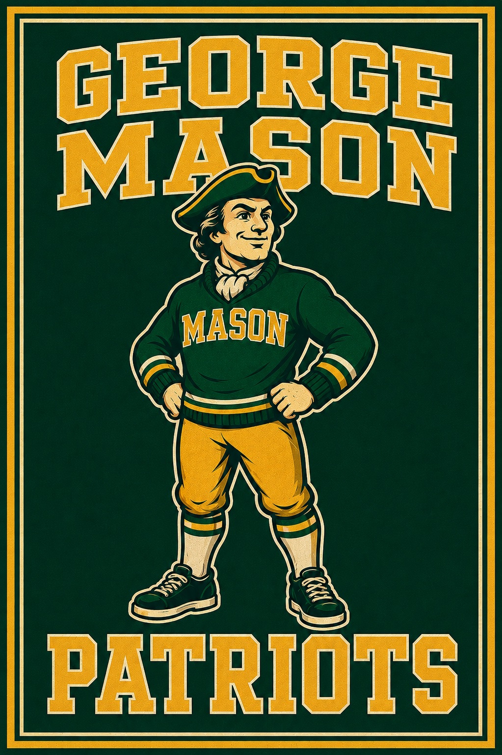 George Mason Patriots Vintage-Style Mascot Wall Art