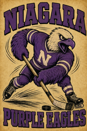 Niagara Purple Eagles Hockey Eagle Graphic Wall Art