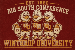 Winthrop University Big South Conference Eagle Trio Wall Art