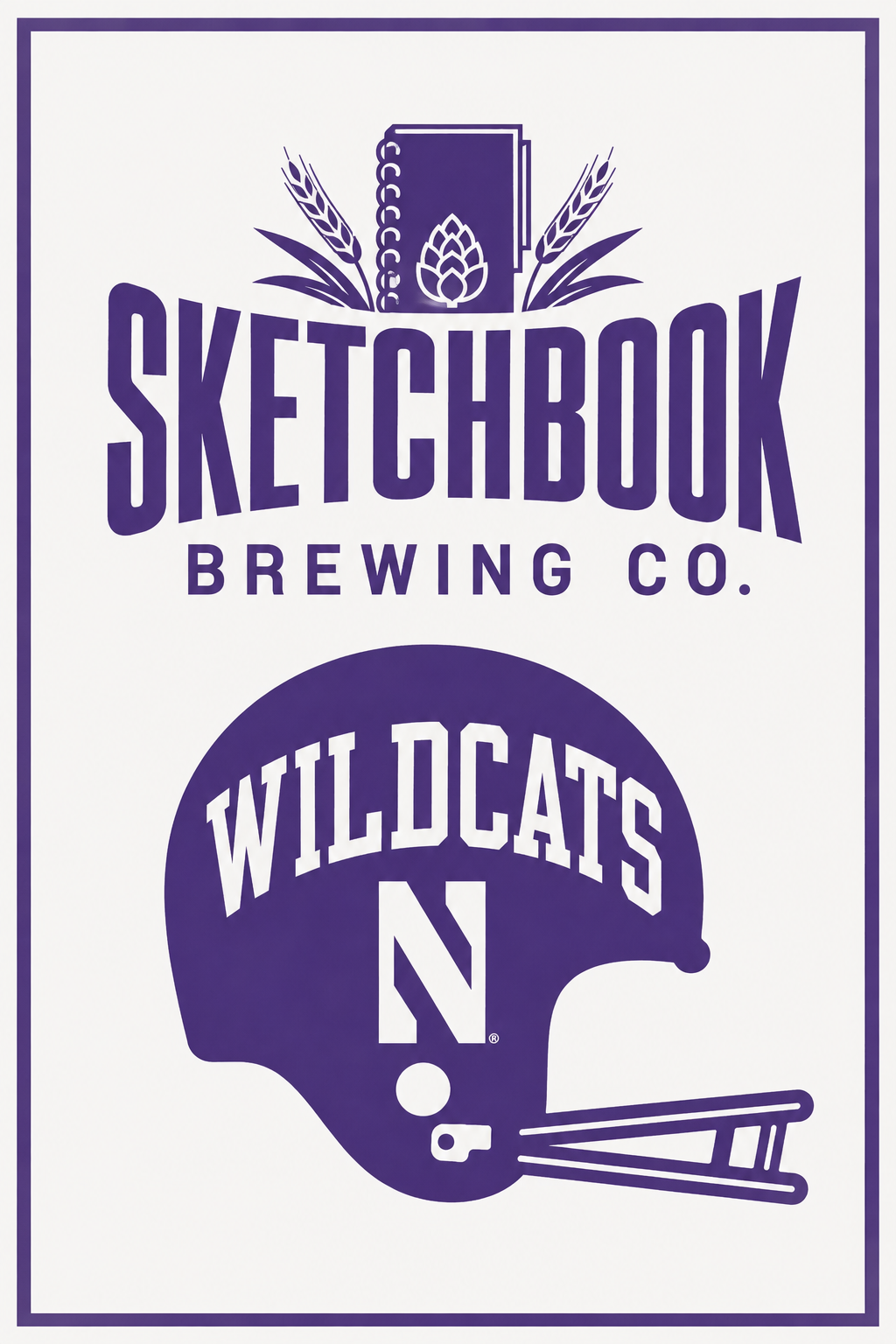 Sketchbook Brewing Co. Wildcats Helmet Wall Art