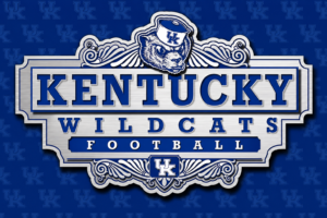 Kentucky Wildcats Football Ornate Blue and Silver Wall Sign