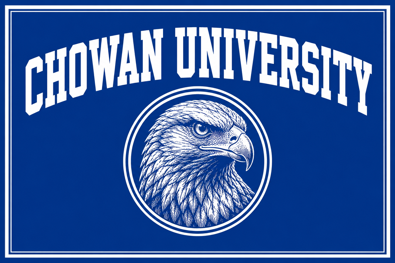 Chowan University Eagle Design Blue Wall Art