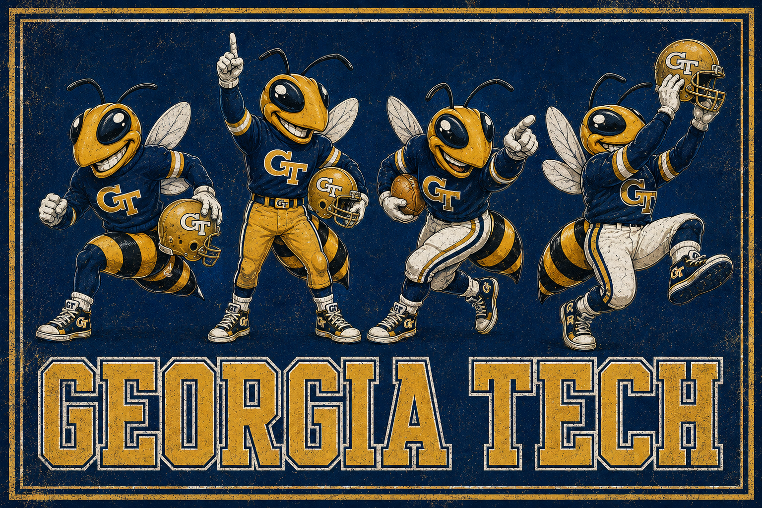Georgia Tech Yellow Jackets Football Graphic Wall Art