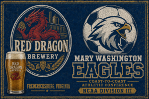 Red Dragon Brewery and Mary Washington Eagles Vintage-Style Sign