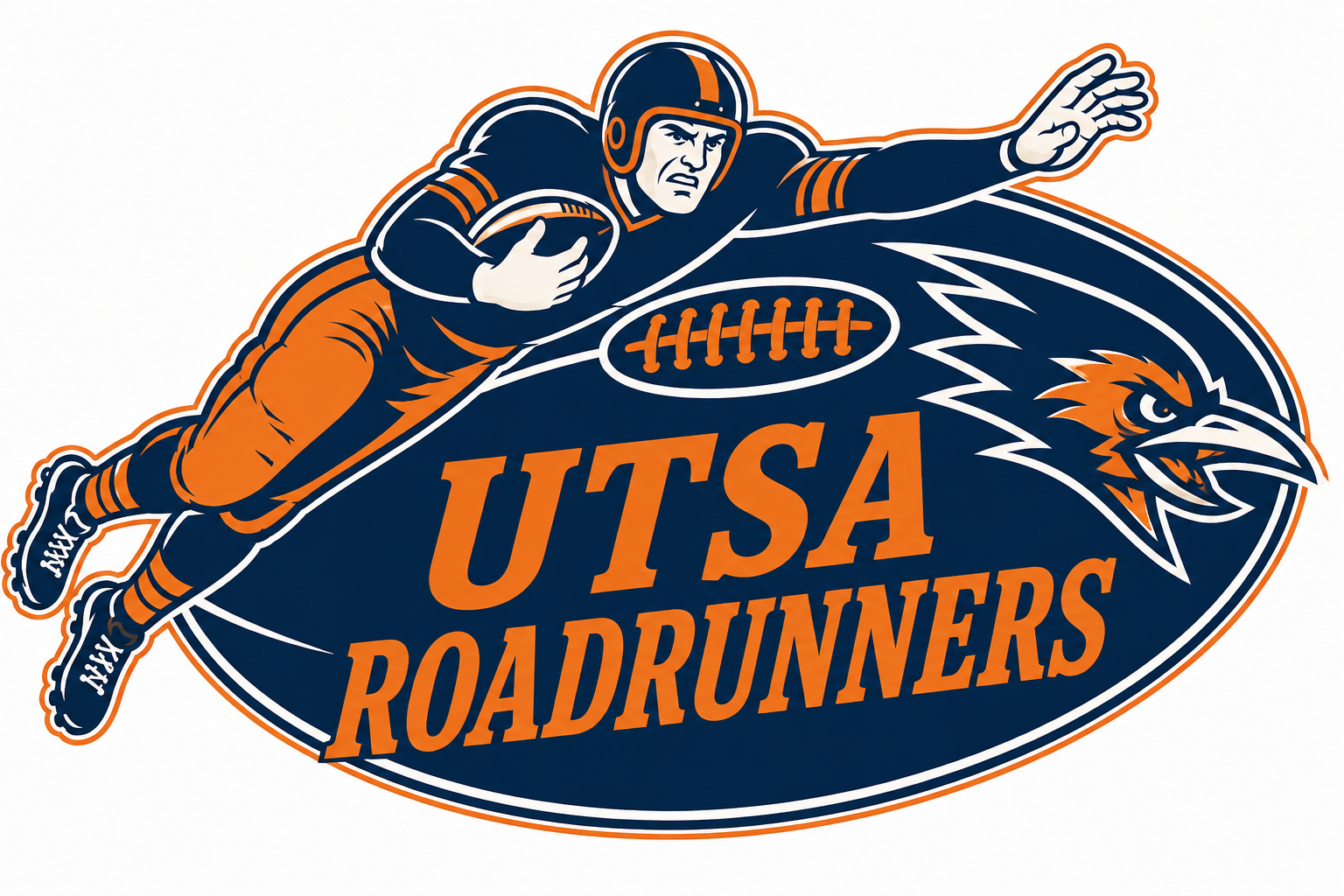UTSA Roadrunners Football Player and Bird Graphic