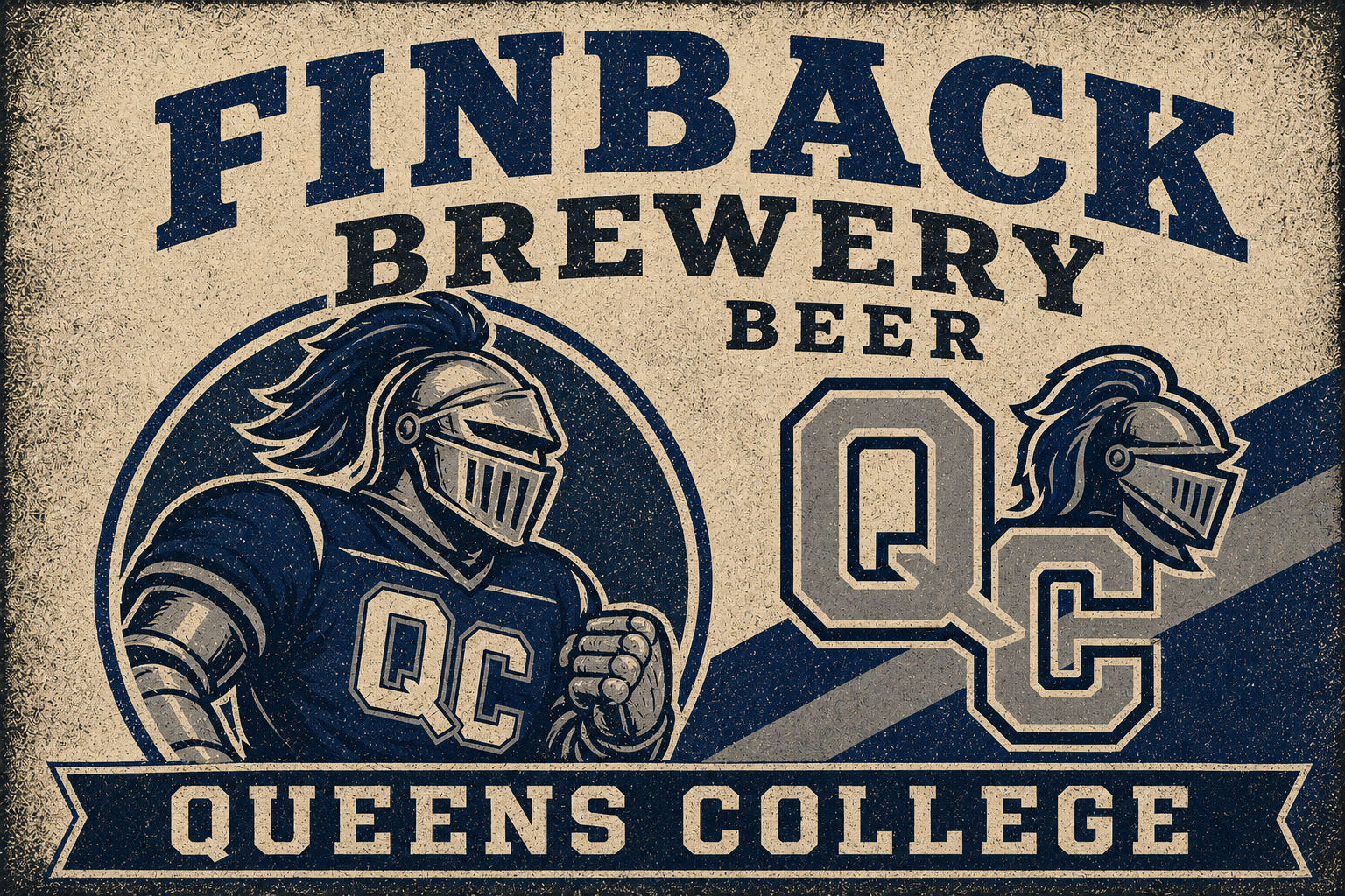 Finback Brewery Beer Queens College Knight Graphic Wall Art