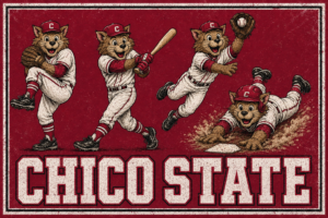 Chico State Wildcats Baseball Vintage-Style Wall Art