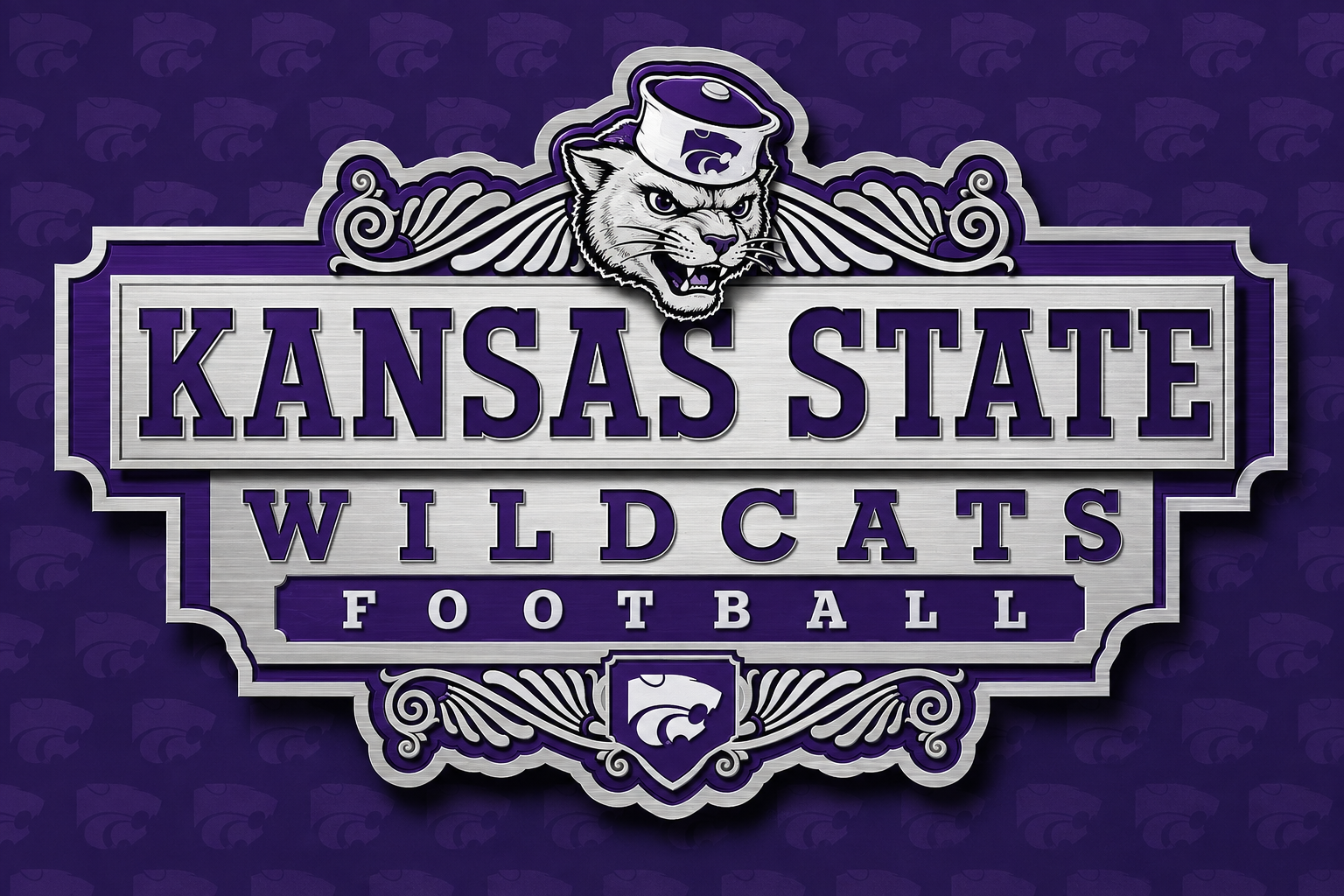 Kansas State Wildcats Football Vintage-Style Wall Sign