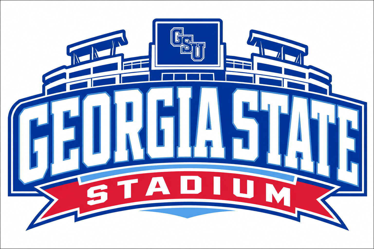 Georgia State Stadium Blue, White & Red Graphic