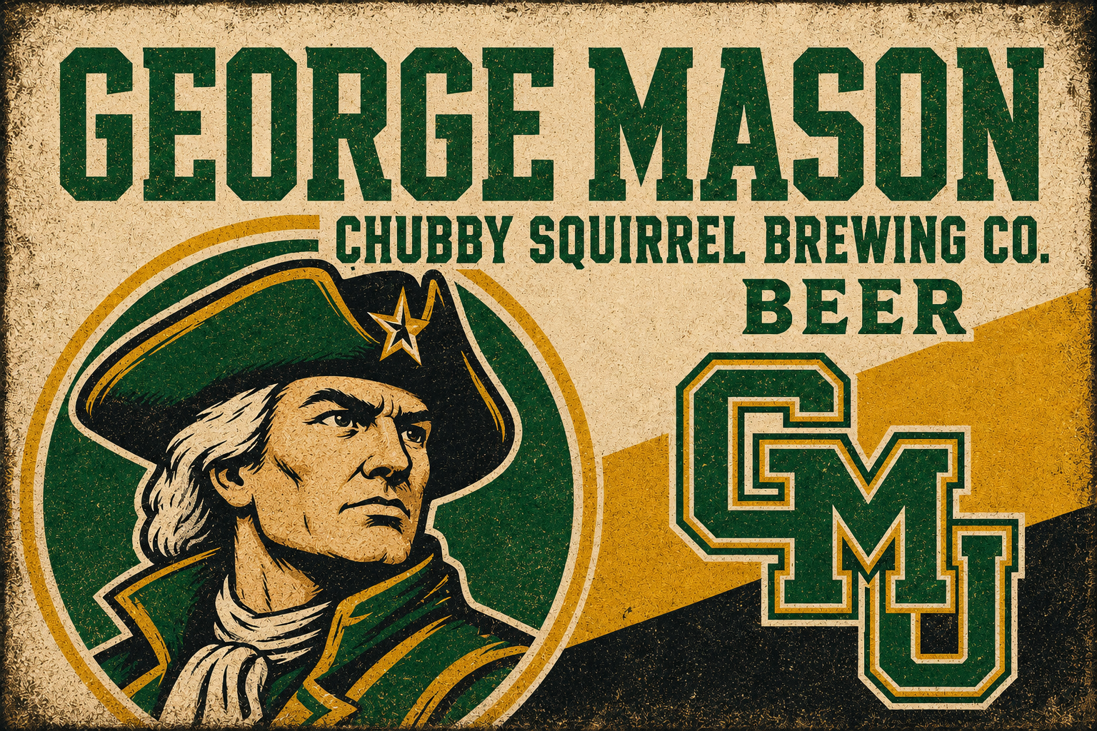 George Mason Chubby Squirrel Brewing Co. Beer Graphic