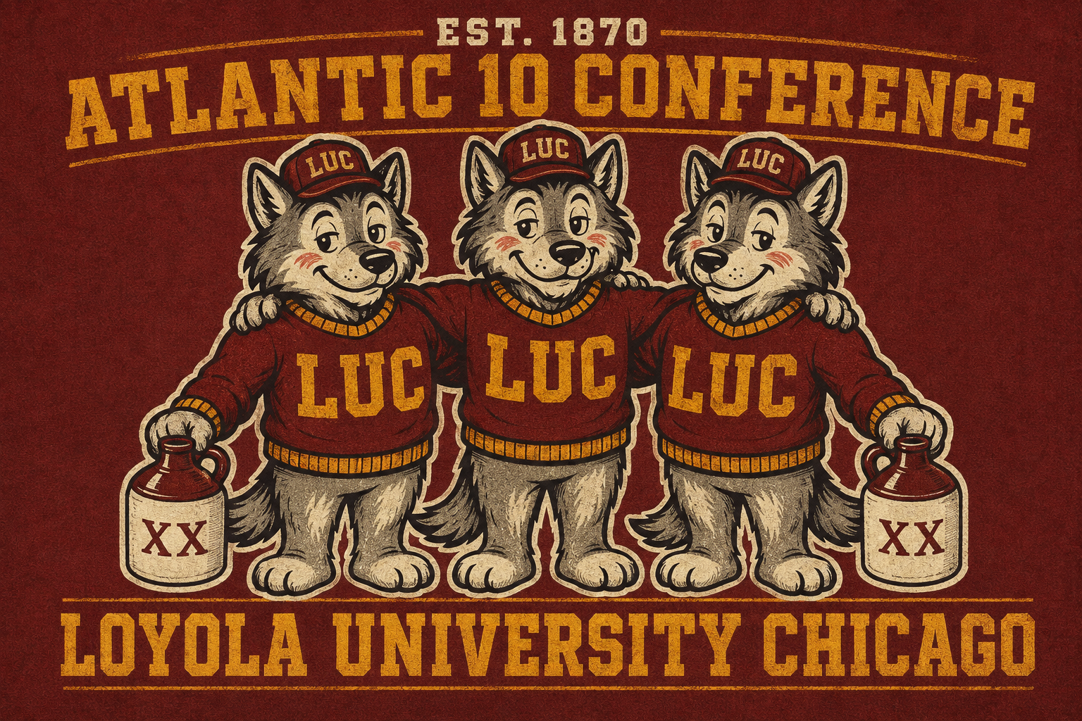 Loyola University Chicago Wolf Pack Graphic Print