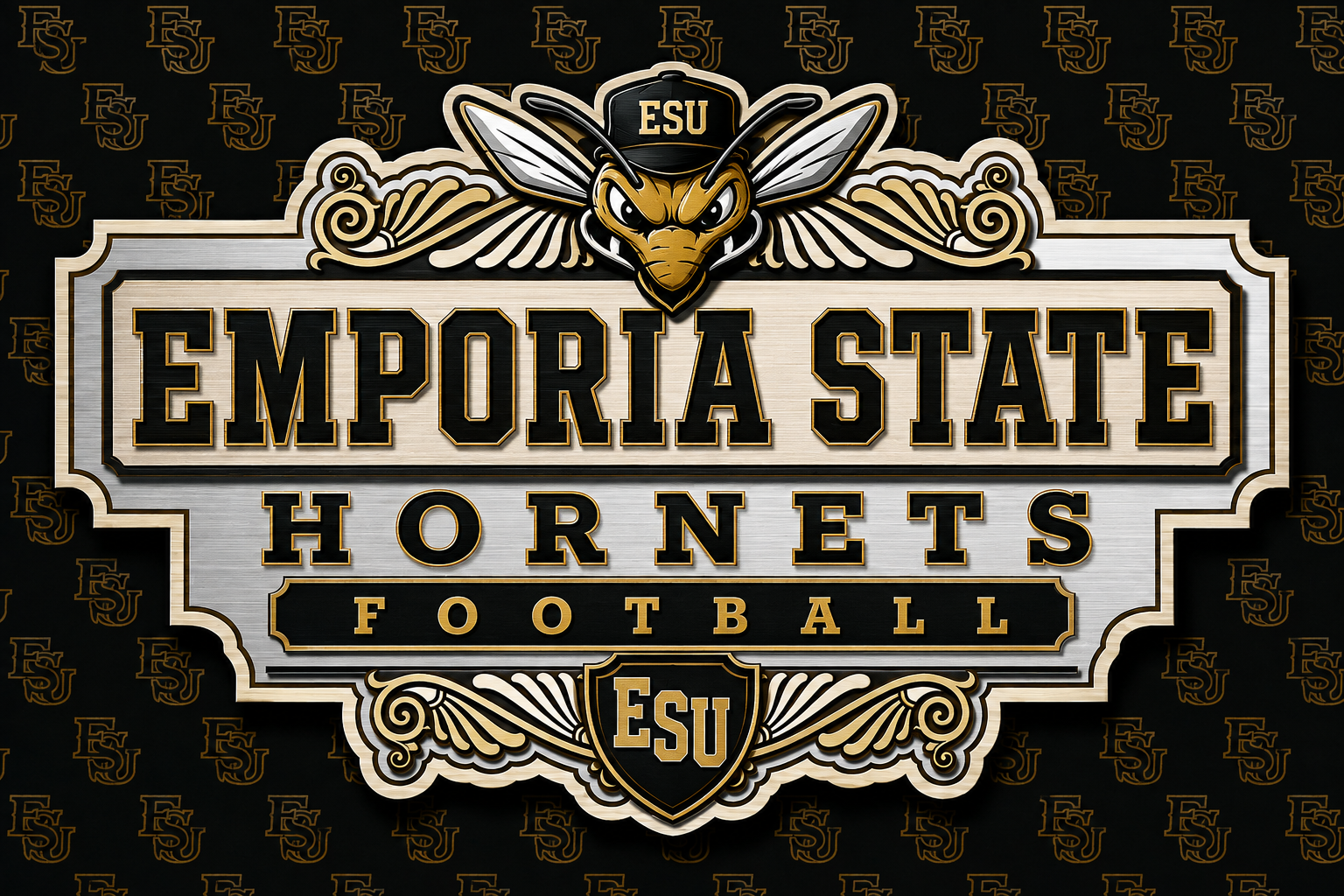 Emporia State Hornets Football Hornet Wall Sign Design
